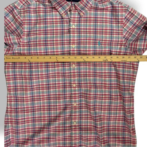 Ralph Lauren Polo Men's Long Sleeve Button Front Shirt Size L Pink Muliti Plaid - Picture 5 of 7